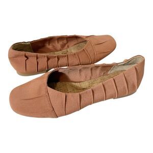 Korks By Kork Ease Palmer Fabric Pleated Square Toe Comfort Ballet Flats Sz 7.5